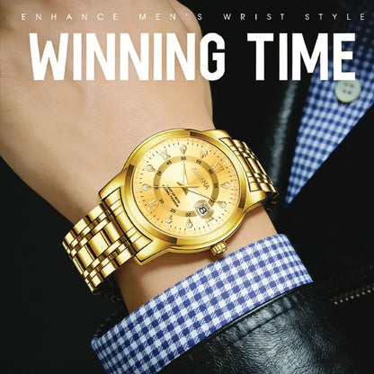 AIMANA luxury business watch features an all-gold design