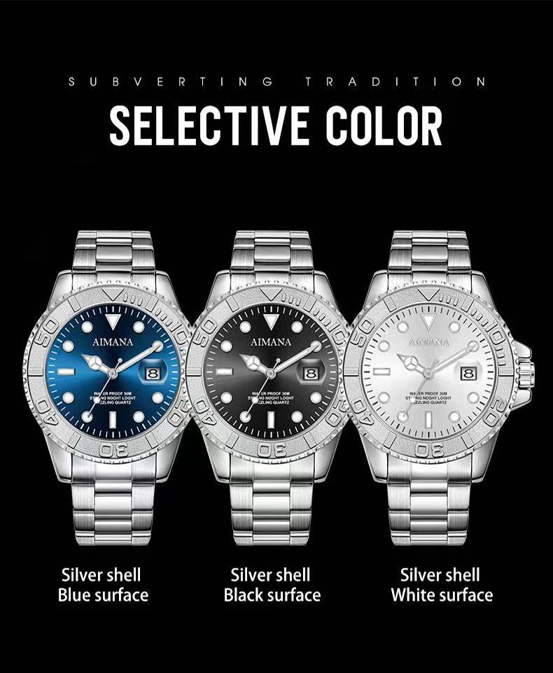 AIMANA Men’s Luxury Business Quartz Watch – Waterproof, Luminous Date Display, Round Dial. A Stylish and Versatile Timepiece – The Perfect Gift for Birthdays or Parties.