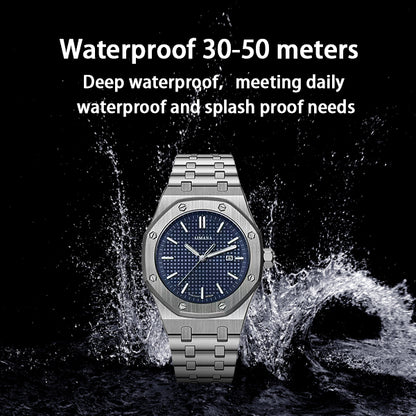 AIMANA Men’s Luxury Quartz Watch – Square Premium Steel Case with Luminous Dial, Water & Scratch Resistant, Featuring Date Display. A Stylish and Versatile Timepiece – Includes a Free Elegant Women’s Watch.