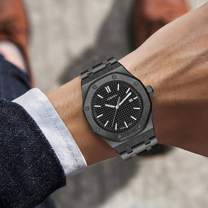 AIMANA Men’s Luxury Quartz Watch – Square Premium Steel Case with Luminous Dial, Water & Scratch Resistant, Featuring Date Display. A Stylish and Versatile Timepiece – Includes a Free Elegant Women’s Watch.